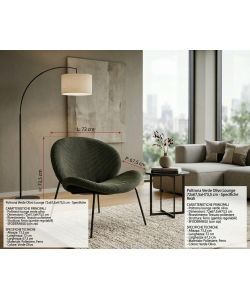 Poltrona Verde Olivo Lounge 72x67,5xH73,5 cm da Interno - Seduta Comoda