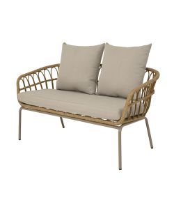 Set Amadora Salotto da Giardino in Vimini - Tavolino, Divano, 2 Sedie