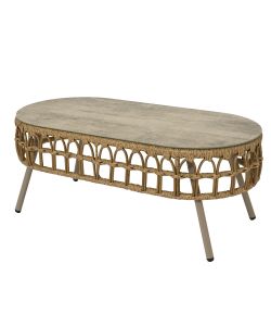 Set Amadora Salotto da Giardino in Vimini - Tavolino, Divano, 2 Sedie