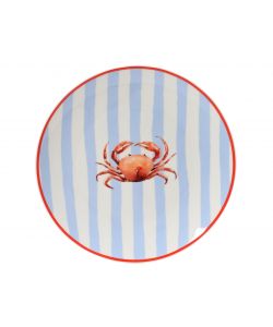 Kaemingk Piatto Porcellana Blu/Bianco 19,4 cm con Motivo Granchio