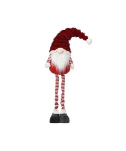 Gnomo Decorativo Natalizio Rosso in Tessuto 120 cm - Stile Nordico