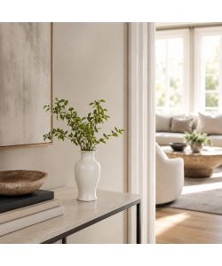 Vaso decorativo bianco in ferro 17x33,5 cm per interni