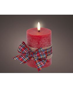 Lumineo Candela LED Rossa - Atmosfera Calda e Sicura - 7,5x13 cm