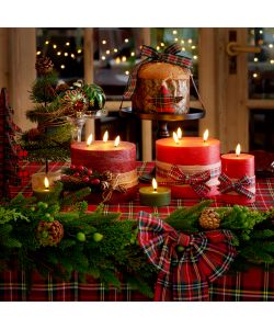 Lumineo Candela LED Rossa - Atmosfera Calda e Sicura - 7,5x13 cm