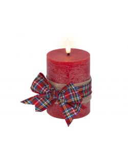 Lumineo Candela LED Rossa - Atmosfera Calda e Sicura - 7,5x13 cm