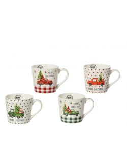Kitchen Goods Tazza Natalizia in Porcellana - 9,8x8,8 cm