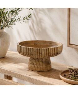 Kaemingk Ciotola Decorativa Legno Naturale Ovale 39x29xH17 cm Rustica