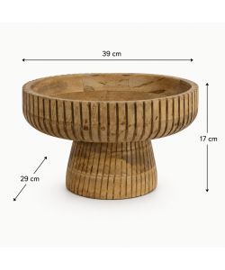 Kaemingk Ciotola Decorativa Legno Naturale Ovale 39x29xH17 cm Rustica
