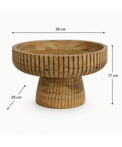 Kaemingk Ciotola Decorativa Legno Naturale Ovale 39x29xH17 cm Rustica