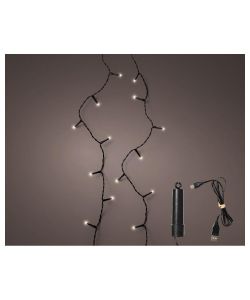 Lumineo Filo Luminoso LED 200 Bianco Caldo 15 m Cavo Nero Ricaricabile