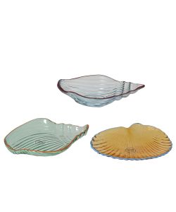 Kaemingk Ciotola decorativa in vetro conchiglia colori assortiti 20cm