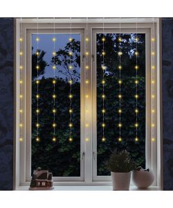 Lumineo Tenda LED Argento - Luci Esterno con Timer - 120x120 cm