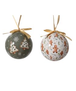 Decoris Pallina di Natale Multicolore d. 8 cm con Nastro per Appendere