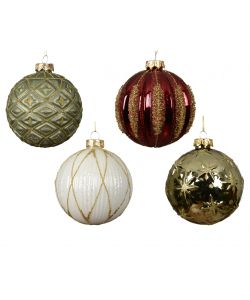 Sfera decorativa in vetro diametro 10 cm assortita - Colori vari e finiture