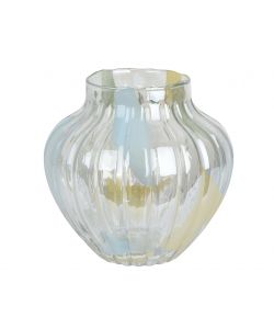 Kaemingk Vaso Decorativo in Vetro Iridescente 25x24 cm per Fiori Secchi