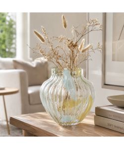 Kaemingk Vaso Decorativo in Vetro Iridescente 25x24 cm per Fiori Secchi