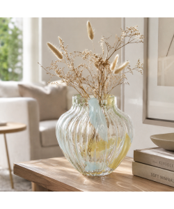 Kaemingk Vaso Decorativo in Vetro Iridescente 25x24 cm per Fiori Secchi
