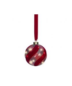 Lumineo Sfera luminosa micro LED rossa 14 cm decorazione natalizia