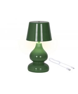 Lumineo Lampada da Tavolo Verde LED 13x26 cm Ricaricabile Elegante
