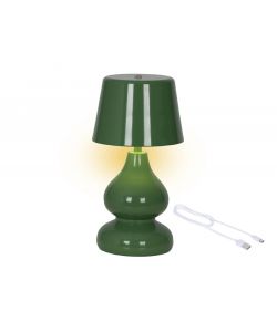 Lumineo Lampada da Tavolo Verde LED 13x26 cm Ricaricabile Elegante