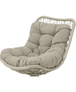 Sedia Girevole Madellin per Esterni Vimini Grigio con Cuscino 83x72 cm