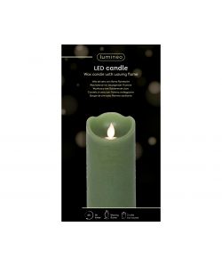 Lumineo Candela Natalizia LED Grigia - 7,5x15 cm