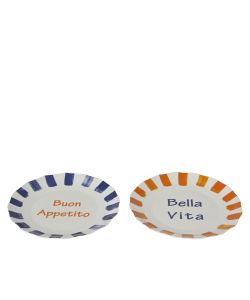 Kaeming Piatto in porcellana decorato multicolore diam. 20,8 cm