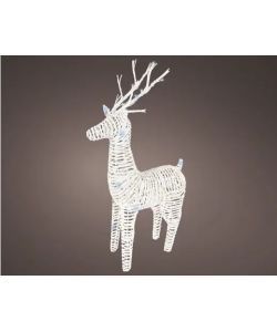Decorazione Renna in vimini con 72 Luci LED - 24x60x104 cm - Esterno