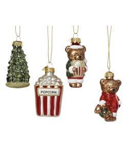 Decorazioni Natalizie Vetro Soffiato - 5 Soggetti Assortiti - 7,5 cm