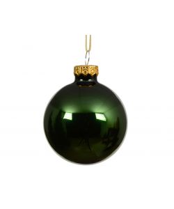 Decoris Pallina Natale Vetro Verde Pino - Elegante e Lucida - 10 cm