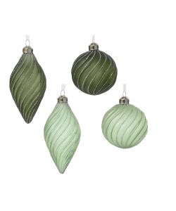 Decoris Pallina di Natale in Vetro Glitterata Elegante e Festiva - 8cm