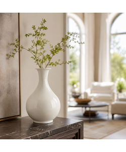 Vaso decorativo in ferro bianco 23x35 cm elegante e moderno