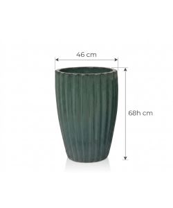 Vaso Audrey Terracotta Cilindrico Blu Ø46 cm H68 cm per Piante