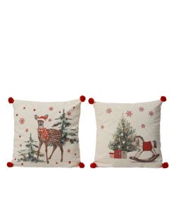 Kitchen Goods Cuscino Bianco Natalizio 45x45x8 cm