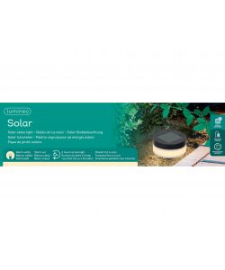 Lumineo Paletto Segnapasso Lampada Solare LED 9x11,8 cm Nera per Giardino e Vialetti