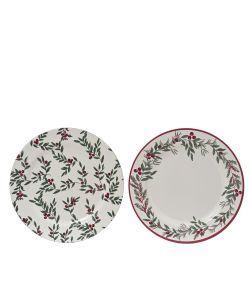 Piatto Polipropilene Verde Decorato Diametro 33 cm - Design Foglie
