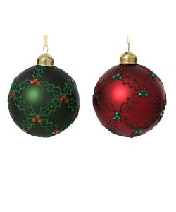 Decoris Palline di Vetro Multicolore con Diamantini Brillanti - 8cm