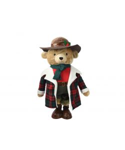 Decoris Orso Rosso - Decorazione Natalizia Unica- 30x40x117cm