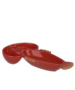 Kaeming Vassoio Aragosta Rosso Ceramica 25,4x13,2 cm Decorativo