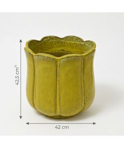 Vaso Blossom per piante Cilindrico Giallo 42 cm Terracotta Smaltata