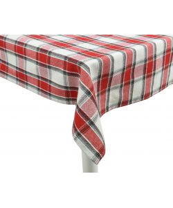 Decoris Tovaglia Natalizia in Cotone Tartan Verde e Rossa - 180x140cm