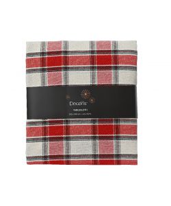 Decoris Tovaglia Natalizia in Cotone Tartan Verde e Rossa - 180x140cm