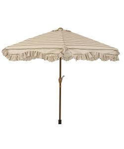 Ombrellone da Esterno Beige 2,2 m con Volant e Manovella Regolabile