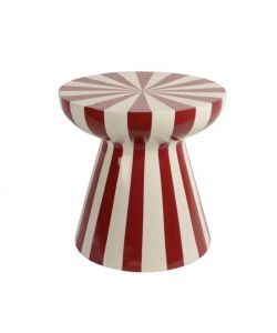 Kaemingk Tavolino Decorativo Magnesio Bianco Rosso 40x40 cm - Design Moderno