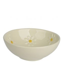 Ciotola da tavola Ceramica Bianco 15,6x5,6 cm Margherite Decorate