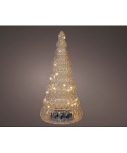 Lumineo Albero Luminoso in Vetro - Ambra - 20 LED - 30,5cm