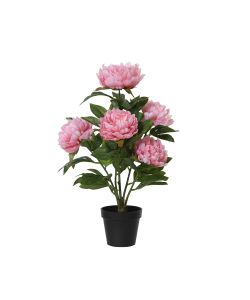 Pianta Artificiale Peonia Rosa in Vaso 30x55 cm