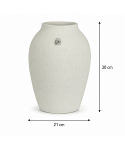 Kaemingk Vaso in Terracotta Bianco 21x30 cm per Interni Elegante e Moderno