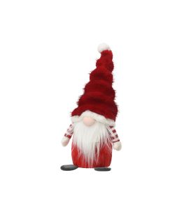 Gnomo Rosso Seduto in Poliestere H40 cm - Decorazione natalizia
