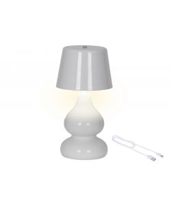 Lumineo Lampada da Tavolo Ricaricabile Bianca 13x26 cm Design Elegante